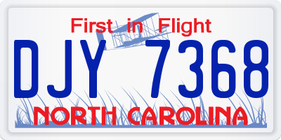 NC license plate DJY7368