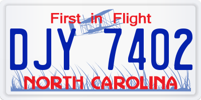 NC license plate DJY7402