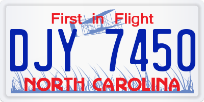NC license plate DJY7450