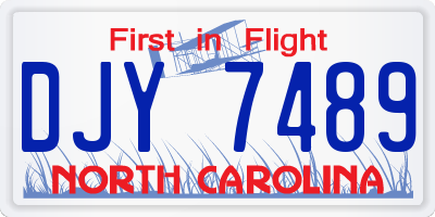 NC license plate DJY7489
