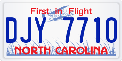 NC license plate DJY7710