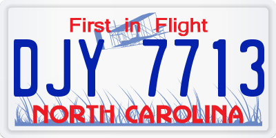 NC license plate DJY7713