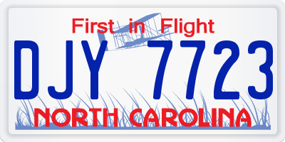 NC license plate DJY7723