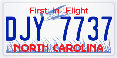 NC license plate DJY7737