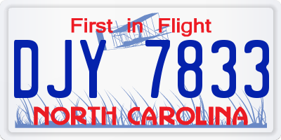 NC license plate DJY7833