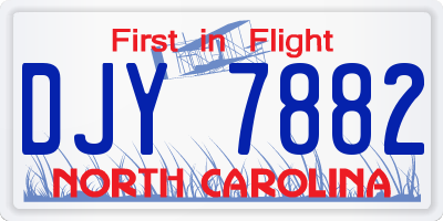 NC license plate DJY7882