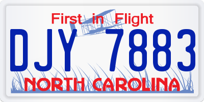 NC license plate DJY7883