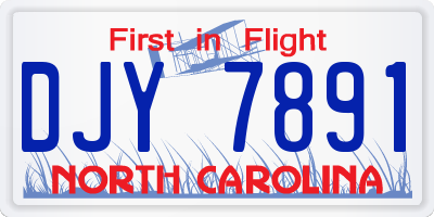 NC license plate DJY7891