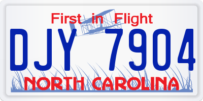 NC license plate DJY7904