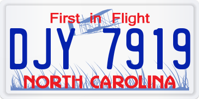NC license plate DJY7919