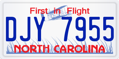 NC license plate DJY7955