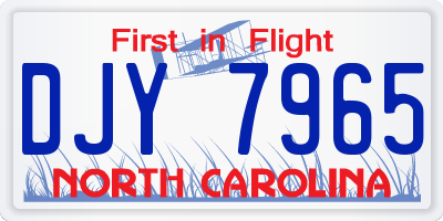 NC license plate DJY7965