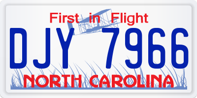 NC license plate DJY7966