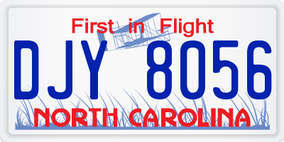 NC license plate DJY8056