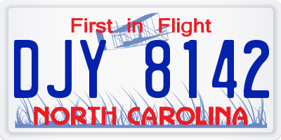 NC license plate DJY8142