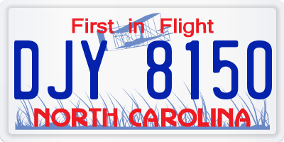 NC license plate DJY8150