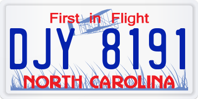 NC license plate DJY8191