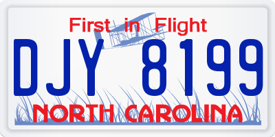 NC license plate DJY8199
