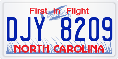 NC license plate DJY8209