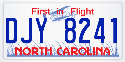 NC license plate DJY8241