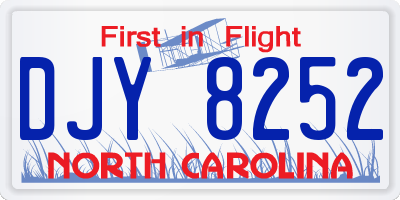 NC license plate DJY8252