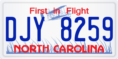 NC license plate DJY8259