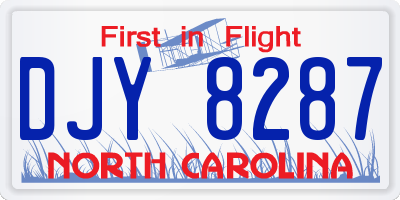 NC license plate DJY8287