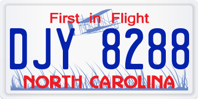 NC license plate DJY8288