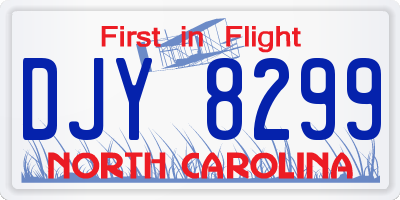 NC license plate DJY8299