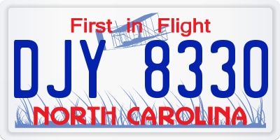 NC license plate DJY8330