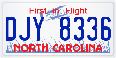 NC license plate DJY8336