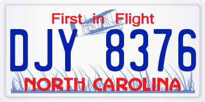 NC license plate DJY8376