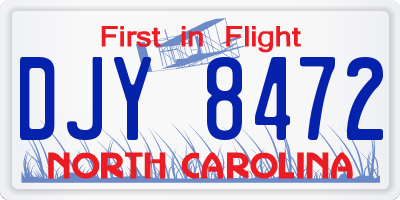 NC license plate DJY8472