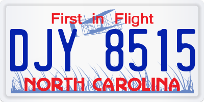 NC license plate DJY8515