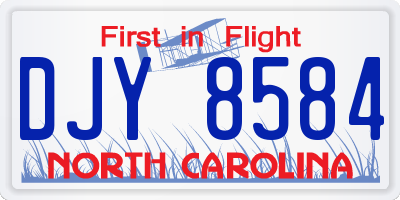 NC license plate DJY8584