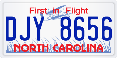 NC license plate DJY8656