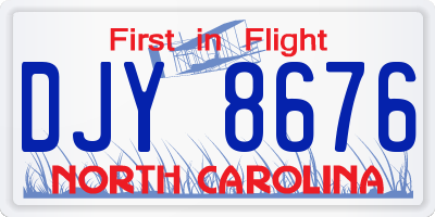 NC license plate DJY8676