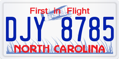 NC license plate DJY8785