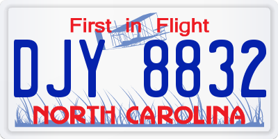 NC license plate DJY8832