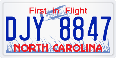 NC license plate DJY8847