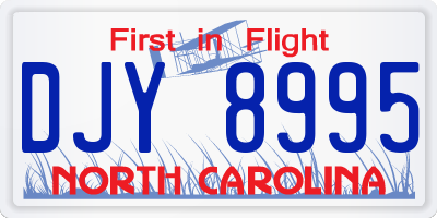 NC license plate DJY8995