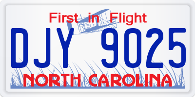 NC license plate DJY9025