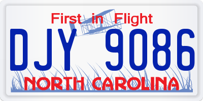 NC license plate DJY9086