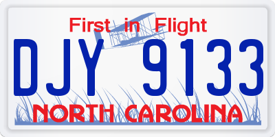 NC license plate DJY9133