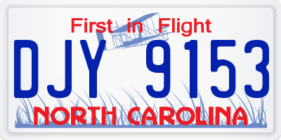 NC license plate DJY9153