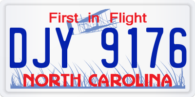 NC license plate DJY9176