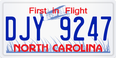 NC license plate DJY9247