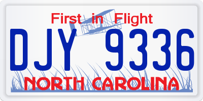 NC license plate DJY9336