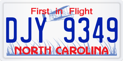 NC license plate DJY9349