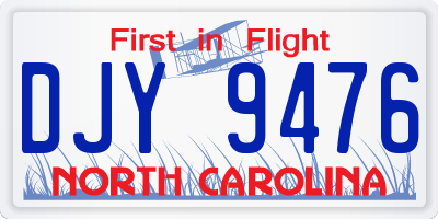 NC license plate DJY9476